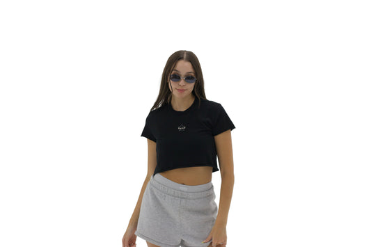 KYWM Star Baby Crop Tee Black