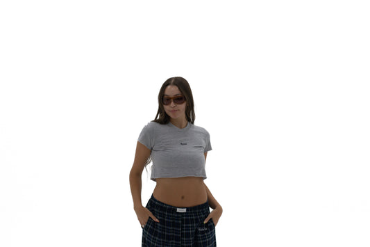 KYWM Star Baby Crop Tee Vintage Grey
