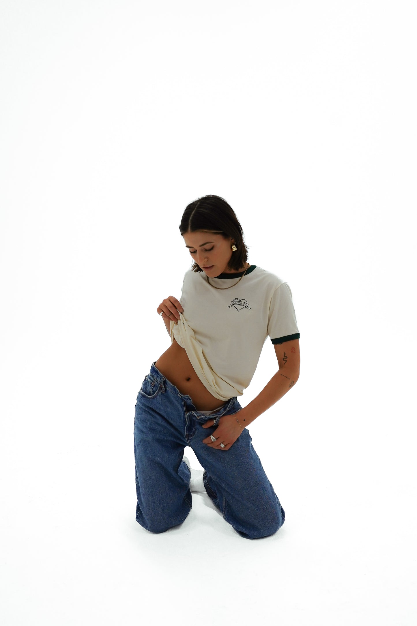 Banner Ringer Tee Bone
